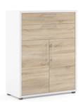 Armoire de classement Prisme Blanc - En partie en bois massif - 89 x 113 x 40 cm