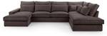 Ecksofa Burla U Braun - Holzwerkstoff - 176 x 93 x 398 cm