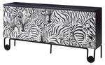 Sideboard STILIG SB183 4D Schwarz - Holzwerkstoff - Kunststoff - 183 x 90 x 40 cm