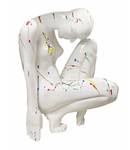 Statue femme accroupie H43 cm - WONDER Blanc - Porcelaine - 30 x 43 x 23 cm