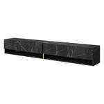 TV-Lowboard Mirrgo Marmor Schwarz Dekor - Breite: 200 cm