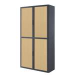 Armoire à dossiers easyOffice Anthracite / Hêtre - Hauteur : 204 cm