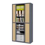 Armadio archivio easyOffice Color antracite / Faggio - Altezza: 204 cm