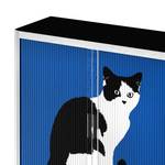 Rollladenschrank easyOffice Pop Art Cat Weiß / Blau