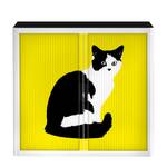 Rollladenschrank easyOffice Pop Art Cat Weiß / Gelb