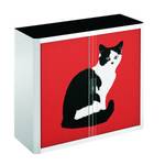 Rollladenschrank easyOffice Pop Art Cat Weiß / Rot