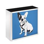 Rollladenschrank easyOffice Pop Art Dog Weiß / Blau