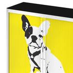 Rollladenschrank easyOffice Pop Art Dog Weiß / Gelb