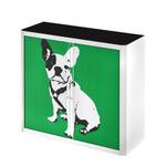 Rollladenschrank easyOffice Pop Art Dog Weiß / Grün