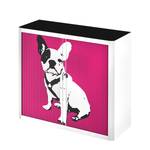 Rollladenschrank easyOffice Pop Art Dog Weiß / Pink