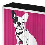 Rollladenschrank easyOffice Pop Art Dog Weiß / Pink