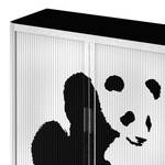 Rollladenschrank easyOffice Pop Art Panda - Weiß / Schwarz