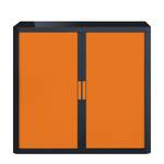 Armoire à dossiers easyOffice Noir / Orange - Hauteur : 104 cm