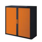 Armadio archivio easyOffice Nero / Arancione - Altezza: 104 cm