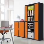 Armoire à dossiers easyOffice Noir / Orange - Hauteur : 204 cm