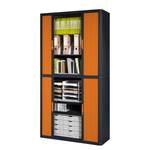 Armoire à dossiers easyOffice Noir / Orange - Hauteur : 204 cm