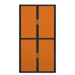 Armadio archivio easyOffice Nero / Arancione - Altezza: 204 cm