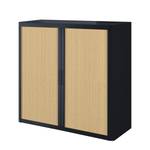 Armoire à dossiers easyOffice Noir / Hêtre - Hauteur : 104 cm