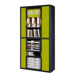 Armadio archivio easyOffice Nero / Verde - Altezza: 204 cm