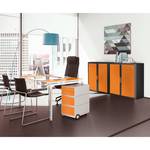 Armoire à dossiers easyOffice Noir / Orange - Hauteur : 104 cm