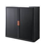 Armoire à dossiers easyOffice III Noir / Orange - Hauteur : 104 cm