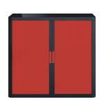 Armadio archivio easyOffice Nero / rosso - Altezza: 104 cm