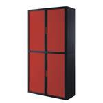 Armoire à dossiers easyOffice Noir / Rouge - Hauteur : 204 cm