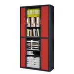 Armoire à dossiers easyOffice Noir / Rouge - Hauteur : 204 cm