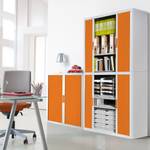 Armoire à dossiers easyOffice Blanc / Orange - Hauteur : 204 cm