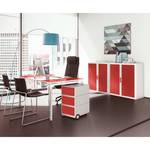 Armadio archivio easyOffice Bianco / Rosso - Altezza: 104 cm