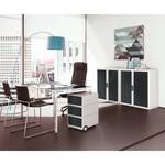 Armadio archivio easyOffice Bianco / Nero - Altezza: 104 cm