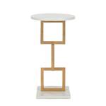 Table d'appoint Cassidy Fer verni / Marbre blanc