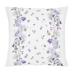 Housse de coussin Springtime Pansy Coton - Blanc / Mauve