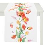 Chemin de table Springtime Tissu - Blanc / Orange