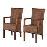 Chaises à accoudoirs Bali III (lot de 2) Rotin / Acacia massif