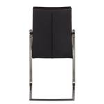 Chaise Cantilever avec accoudoirs Pola Lot de 2 - Acier inoxydable / Cuir synthétique - Noir
