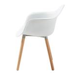 Chaises à accoudoirs Cevo (lot de 2) Matériau synthétique / Hêtre massif - Blanc