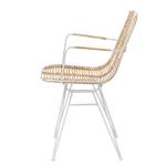 Chaises à accoudoirs Cusio (lot de 2) Rotin / Métal - Blanc