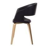 Chaises Faxe I (lot de 2) Imitation cuir - Noir / Chêne