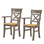 Chaises à accoudoirs Fjord (lot de 2) Pin massif Gris / Couleur bois lessivé