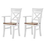 Chaises Fjord (lot de 2) Pin massif Blanc / Ambre