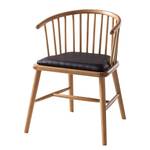 Chaise à accoudoirs Fortrose Imitation cuir / Frêne massif - Marron foncé / Frêne