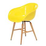 Gestoffeerde stoelen Econo Slim II kunststof/massief beukenhout - Geel