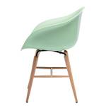 Gestoffeerde stoelen Econo Slim II kunststof/massief beukenhout - Pastelgroen