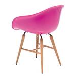 Gestoffeerde stoelen Econo Slim II kunststof/massief beukenhout - Roze