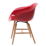 Gestoffeerde stoelen Econo Slim II kunststof/massief beukenhout - Rood