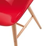 Chaises Forum Wood (lot de 4) Matériau synthétique / Hêtre massif - Rouge