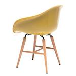 Gestoffeerde stoelen Econo Slim II kunststof/massief beukenhout - Mosterdgeel