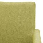 Chaise à accoudoirs Katha Tissu - Tissu Suria : Vert clair - Hêtre foncé