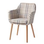 Sedia con braccioli Leedy III tessuto / legno massello di quercia - beige / quercia - 1 sedia